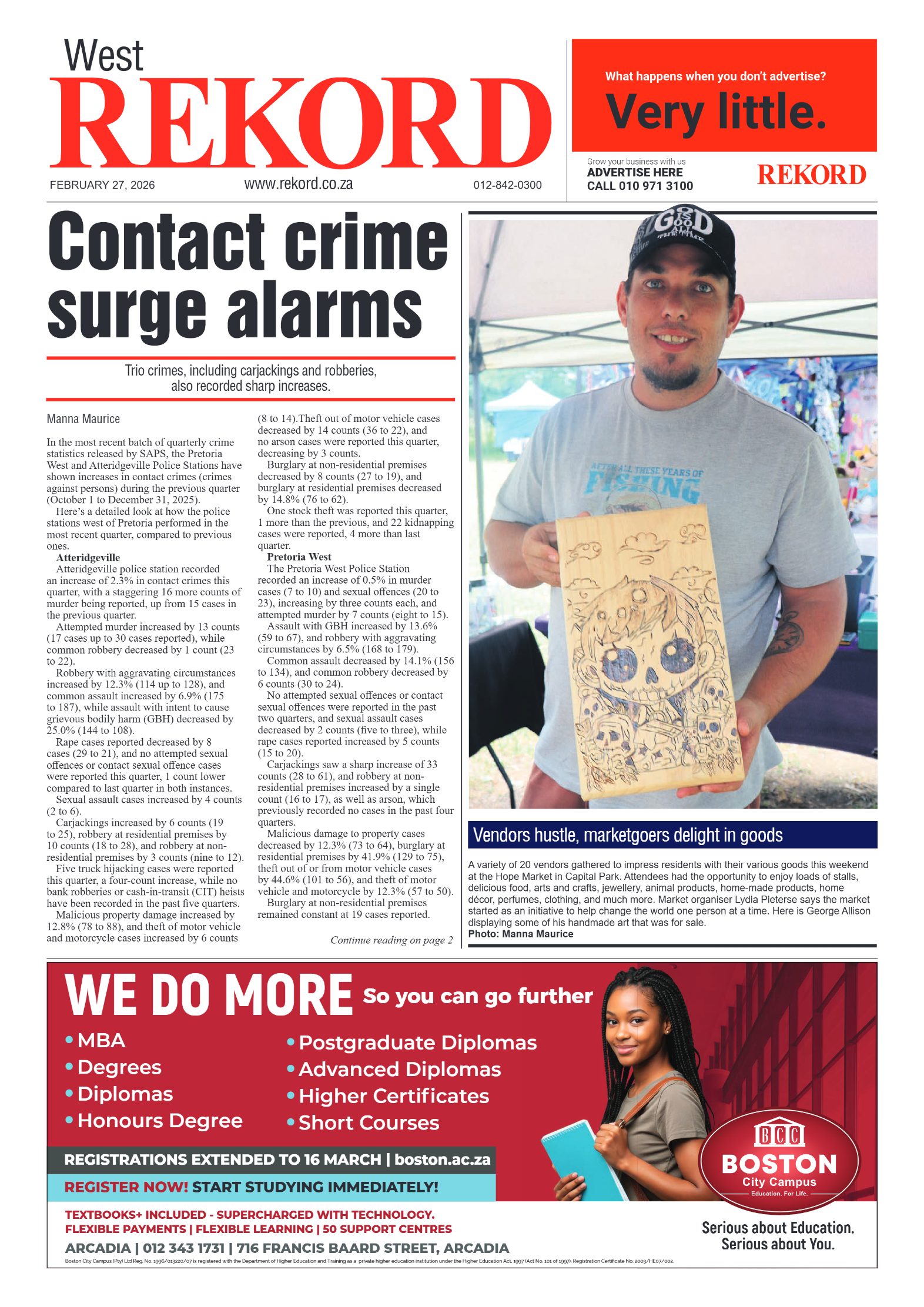 Rekord West 27 February 2026 page 1