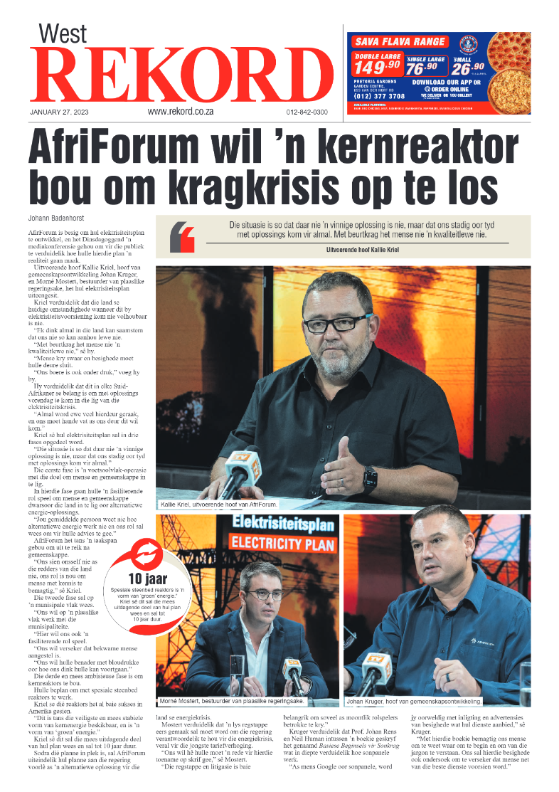 Rekord West 27 January 2023 page 1