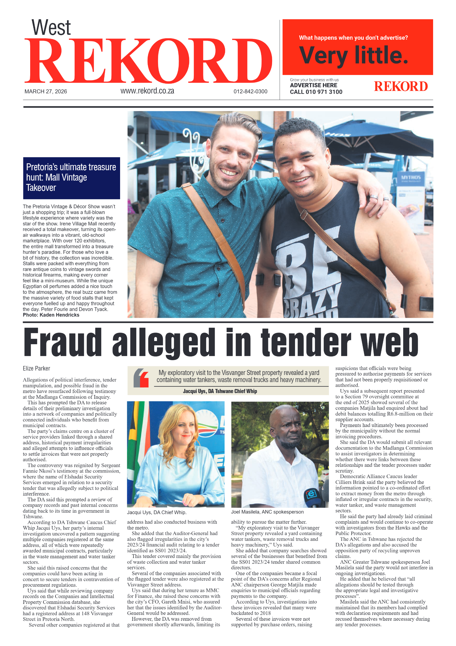 Rekord West 27 March 2026 page 1