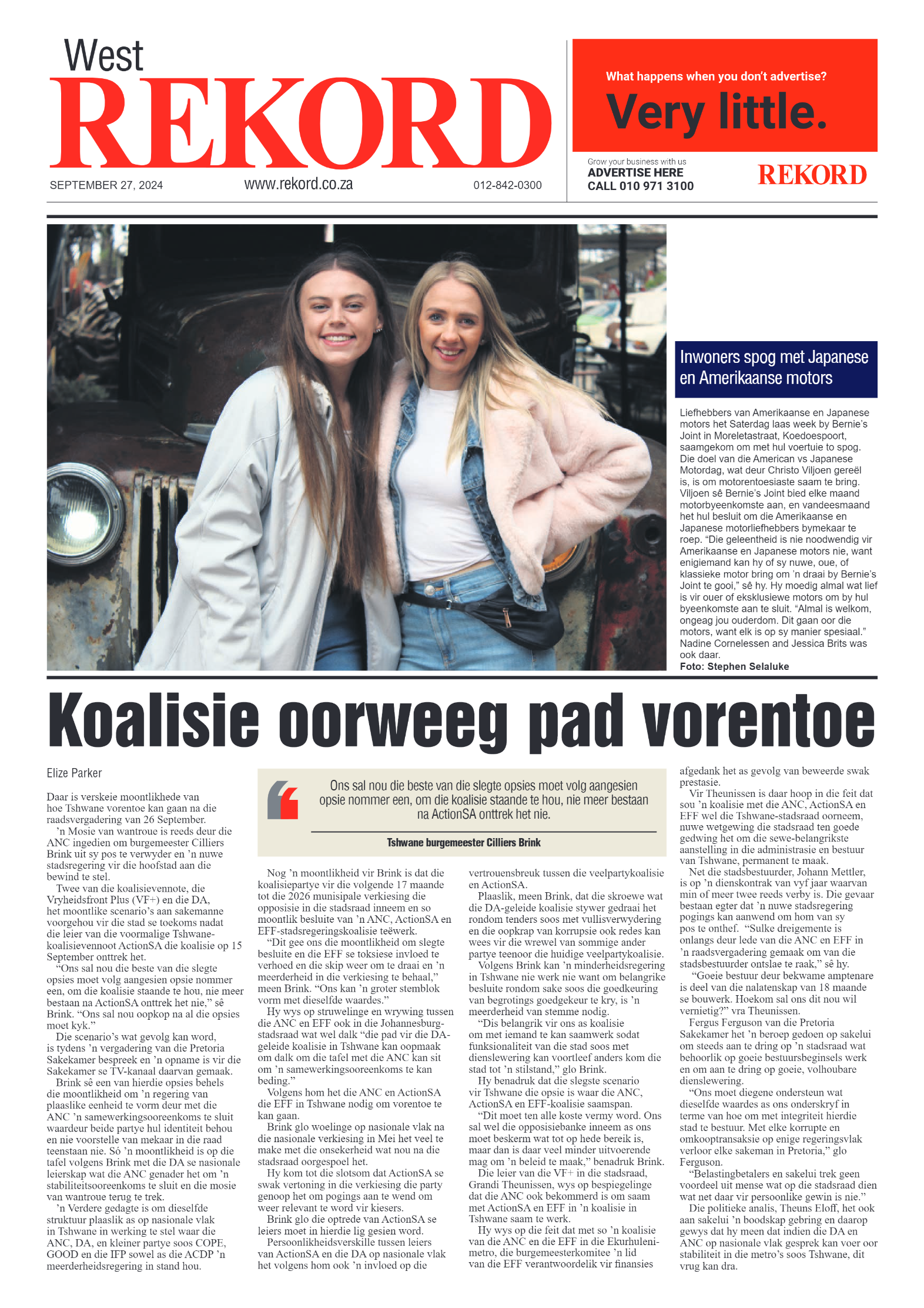 Rekord West 27 September 2024 page 1