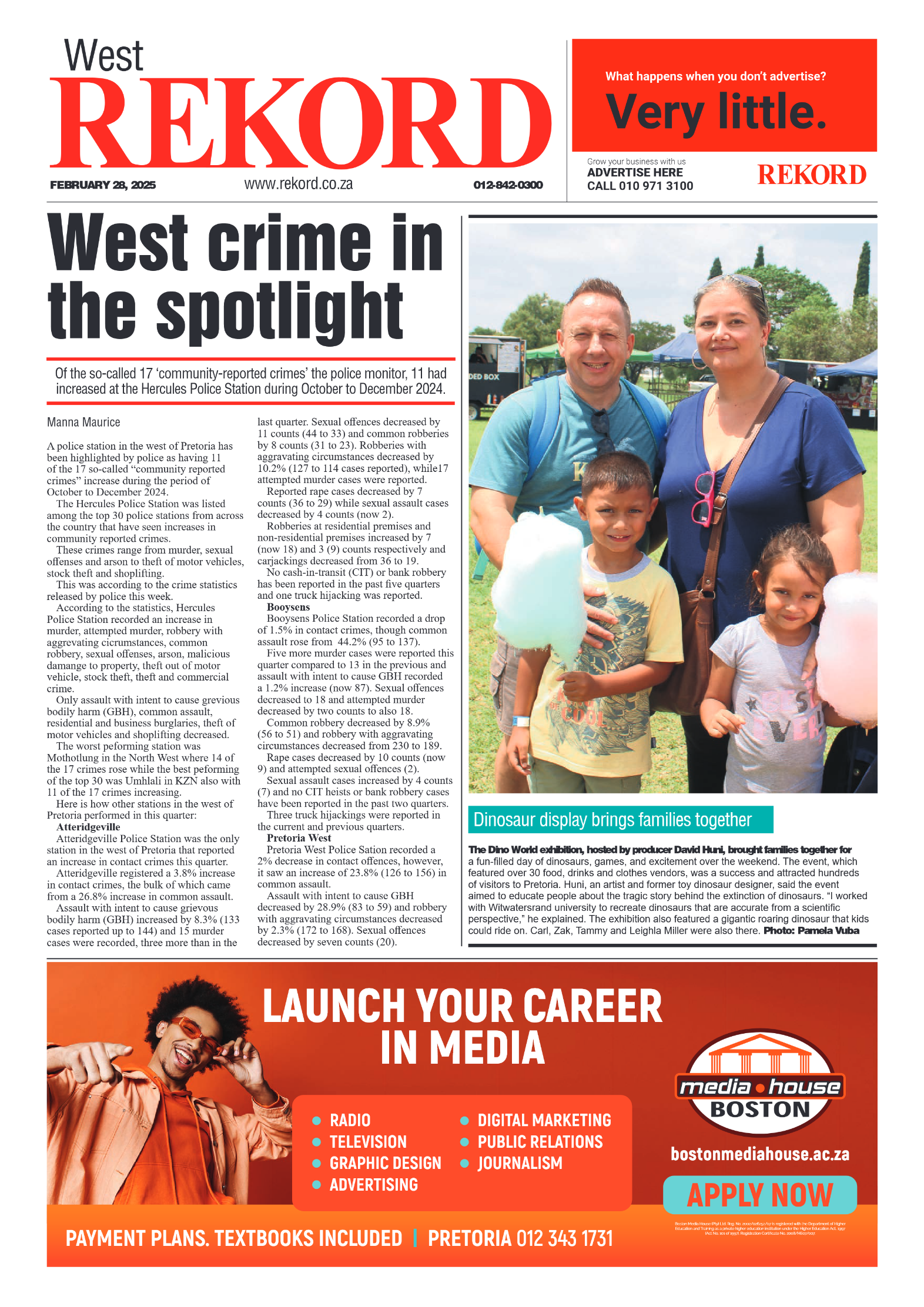 Rekord West 28 February 2025 page 1