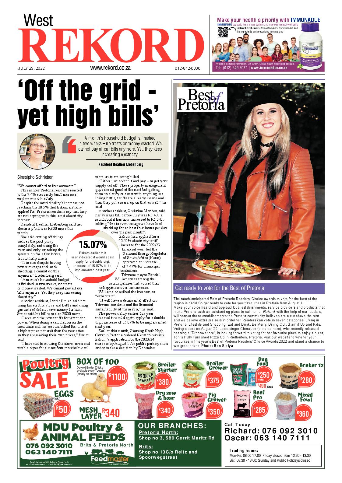 Rekord West 29 July 2022 page 1
