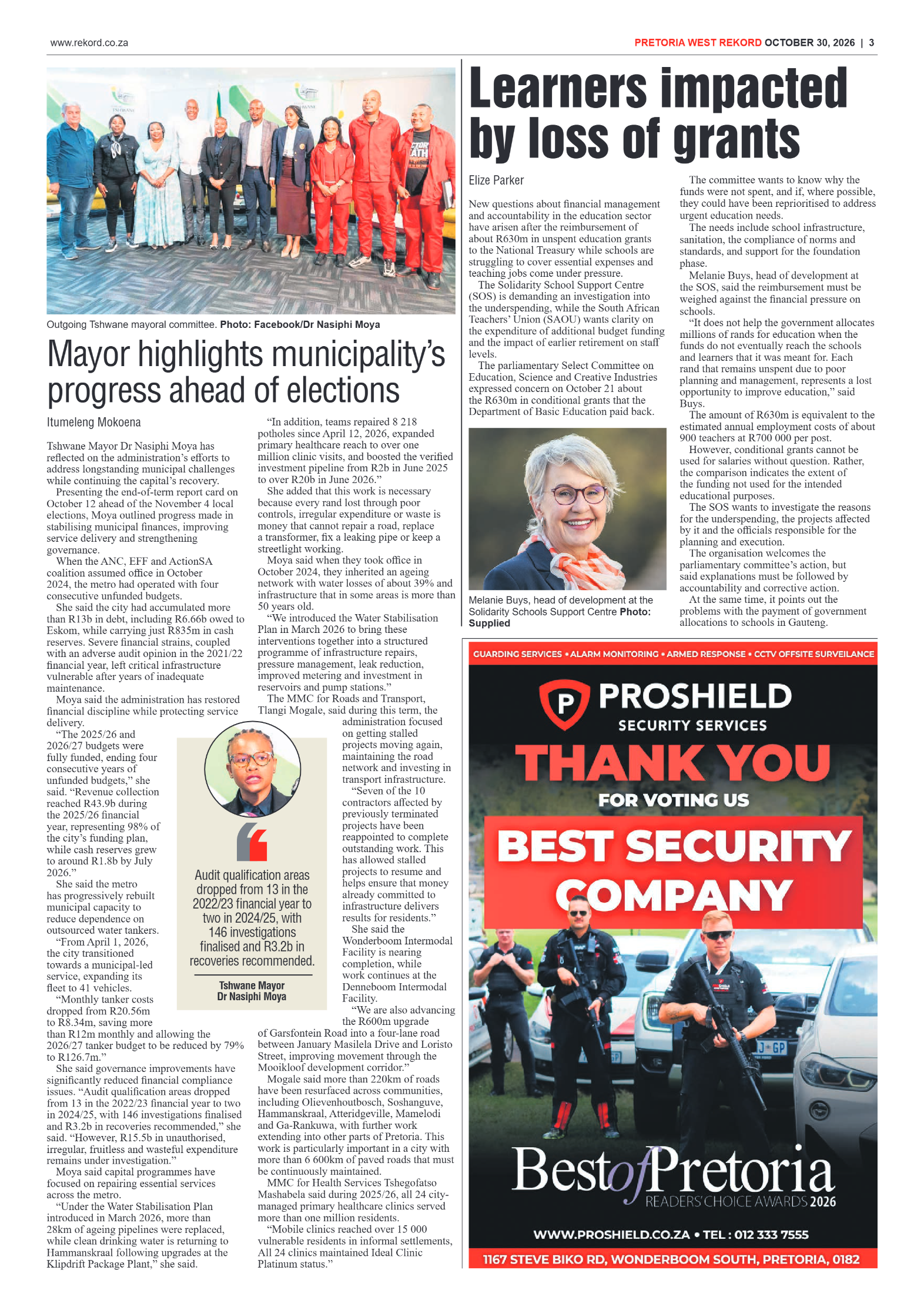Rekord West – 30 October 2026 page 3