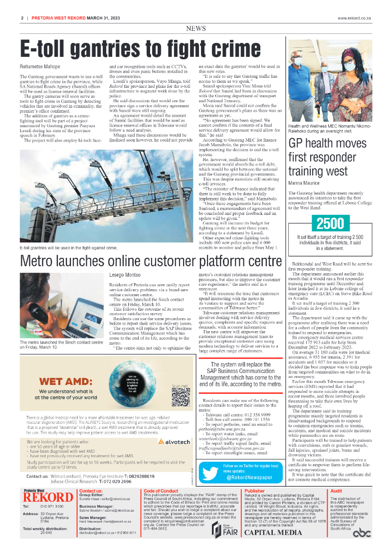 Rekord West 31 March 2023 page 2